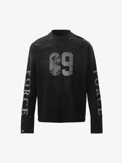Distressed NO. 09 Long Sleeve T-Shirt