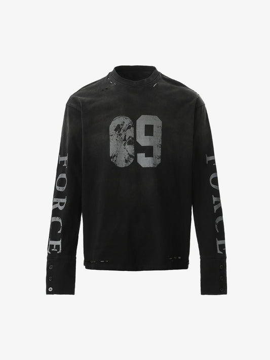 Distressed NO. 09 Long Sleeve T-Shirt