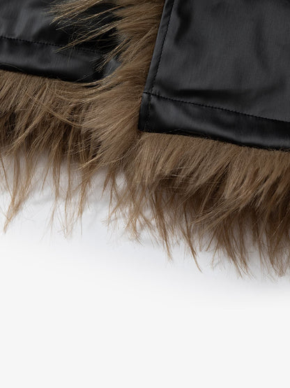 Winter-Ready Corduroy Jacket with Faux Fur Trim for Men