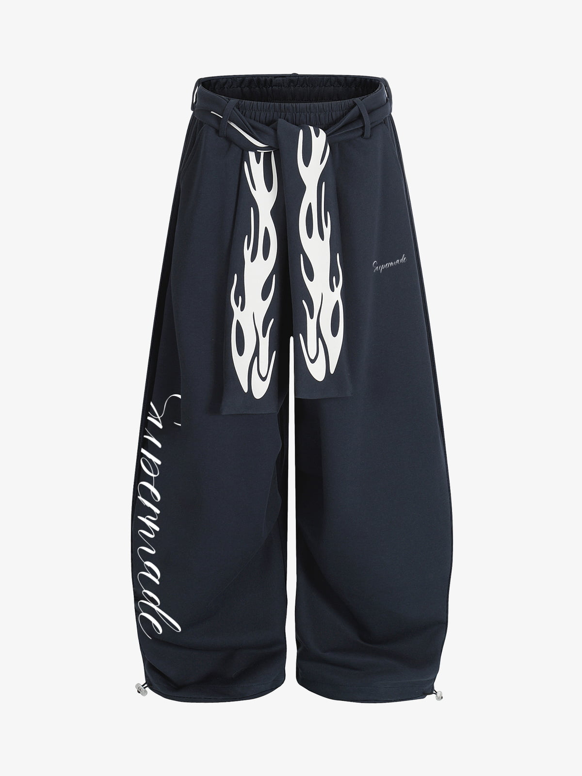 Stylish Flame Print Wide-Leg Pants for Casual Wear