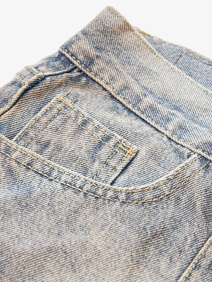 Retro Distressed Dirty Jeans