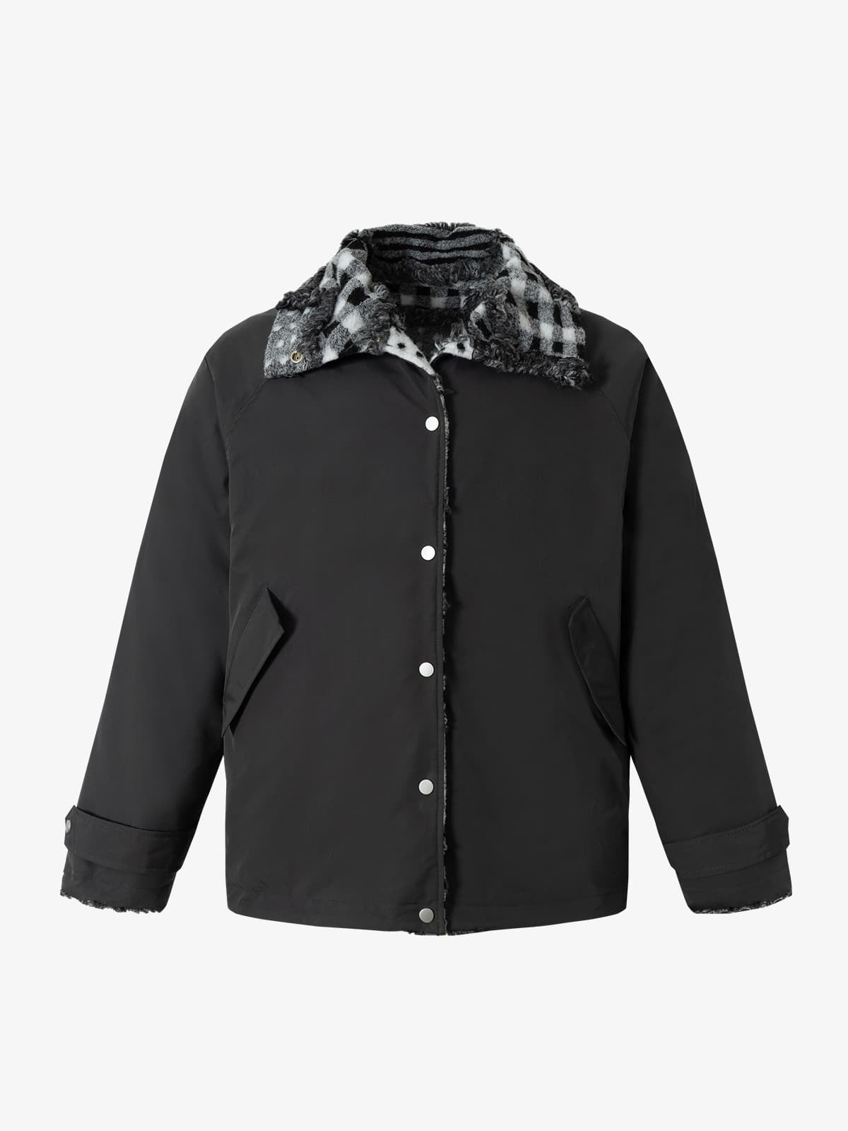 Thesupermade Special Plaid Polka Dot Reversible Cotton Jacket