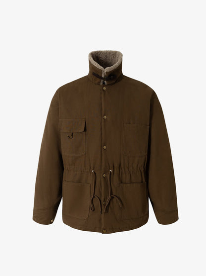 Winter-Ready Corduroy Jacket with Faux Fur Trim for Men