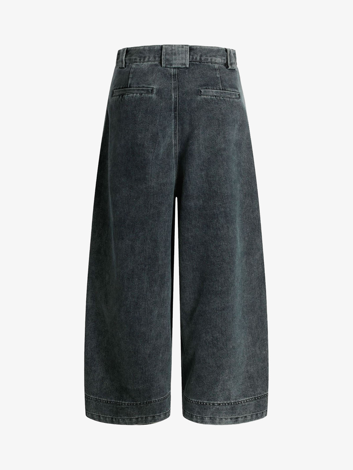 Washed Dirty Dyed Pleated  Barrel Jeans
