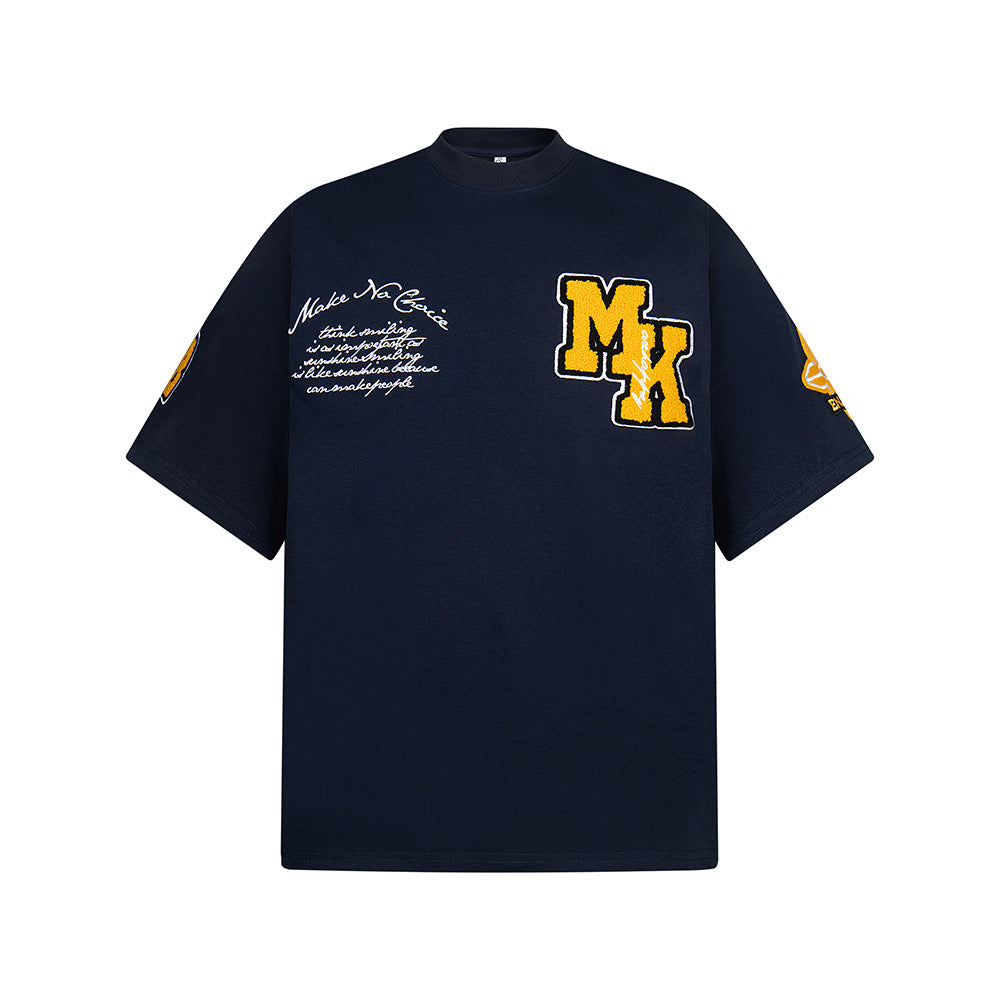 Heavy Embroidery Patch Embroidered T-shirt