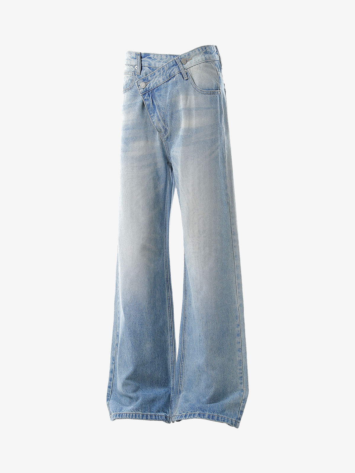 Belt Dislocation Creative Washed Jeans