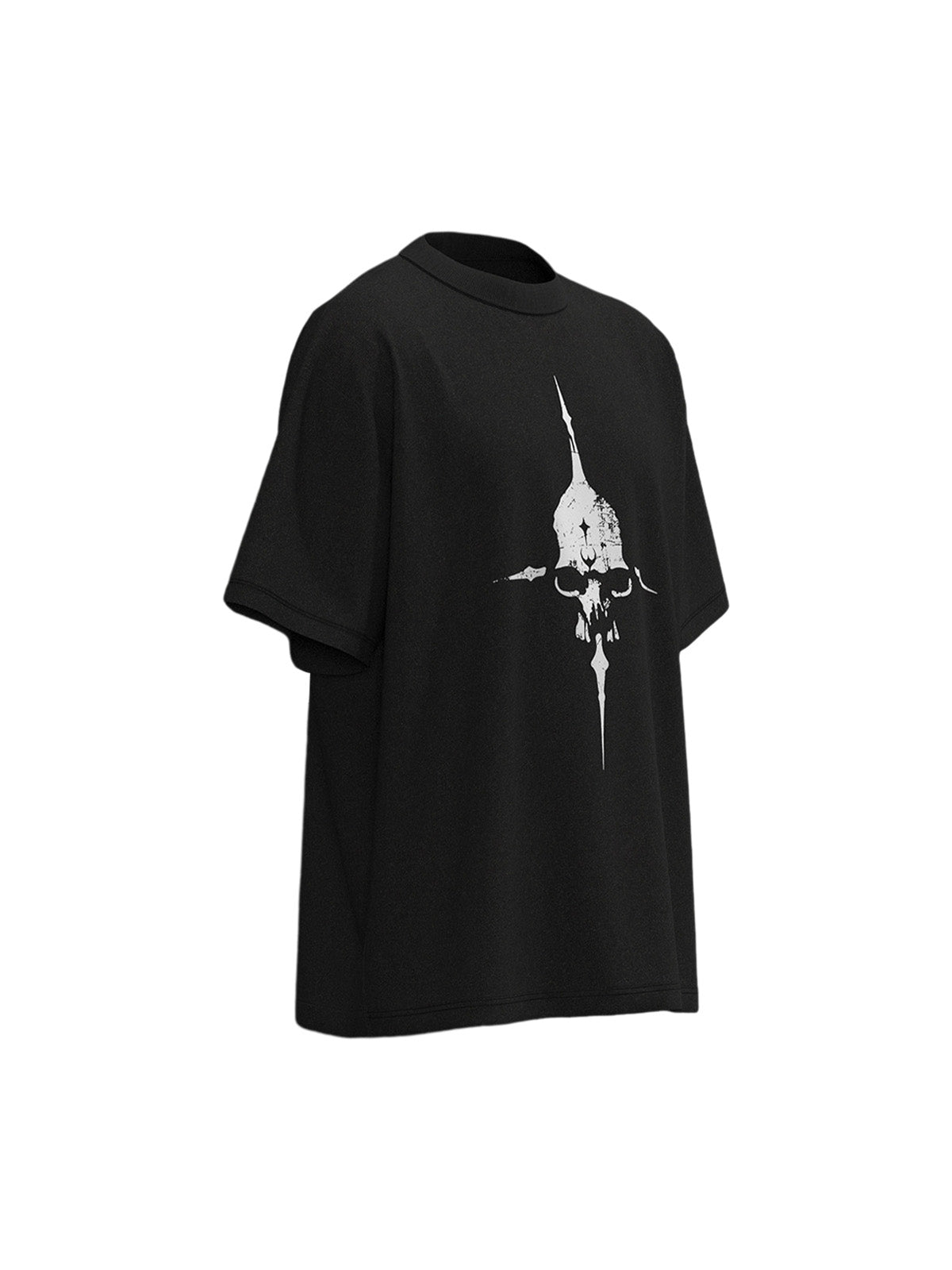 Distressed Skull Cross Graphic T-Shirt