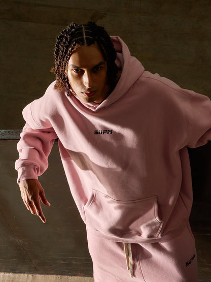 SUPM Minimalist Logo Pink Hoodie and Sweatpant Set