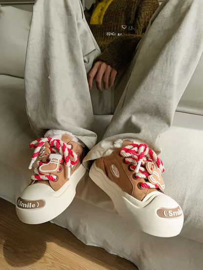 Stylish Platform Sneakers with Heart Design for Everyday Wear