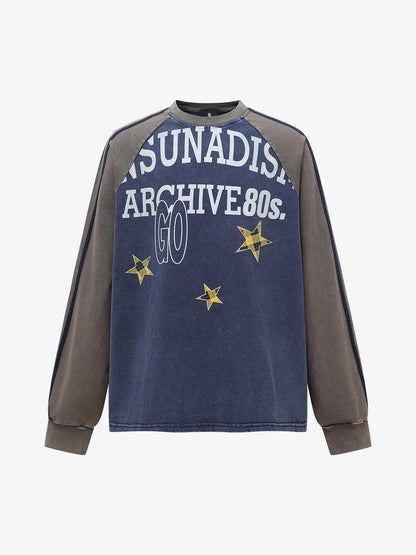 Retro-Inspired Long Sleeve Graphic Tee for Casual Wear