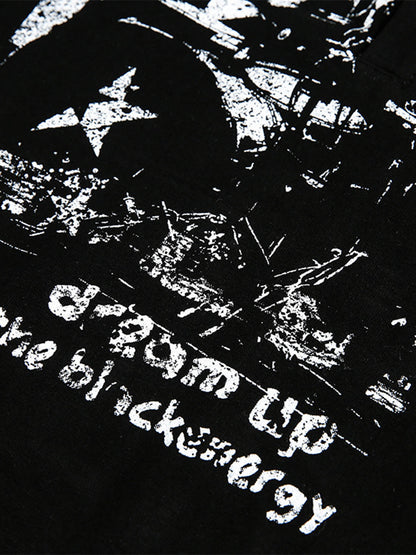 Double Collar Design Printed T-shirt