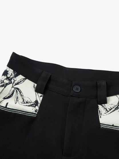 Retro Niche Patchwork Suit Shorts