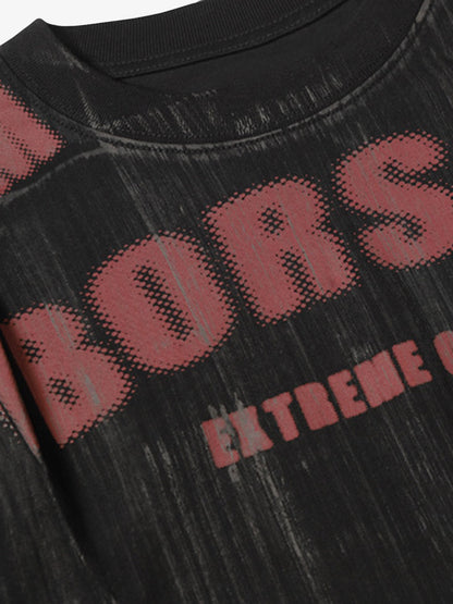 Painted Distressed Print Short-sleeved T-shirt