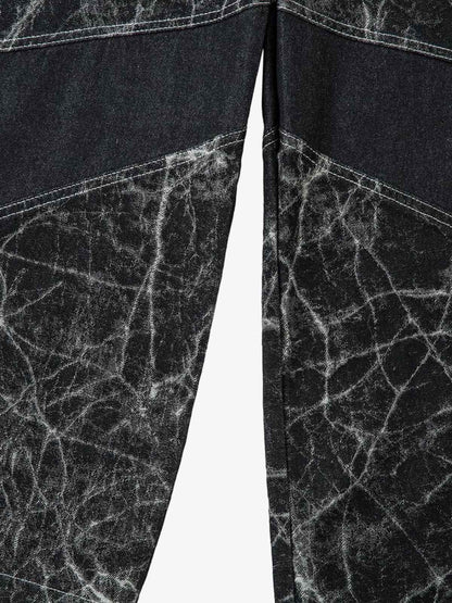 Thesupermade Deconstructed Split Tie-dye Jeans