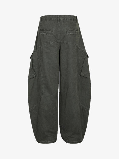 Wide-Leg Cargo Pants with Unique Pocket Design for Casual Style