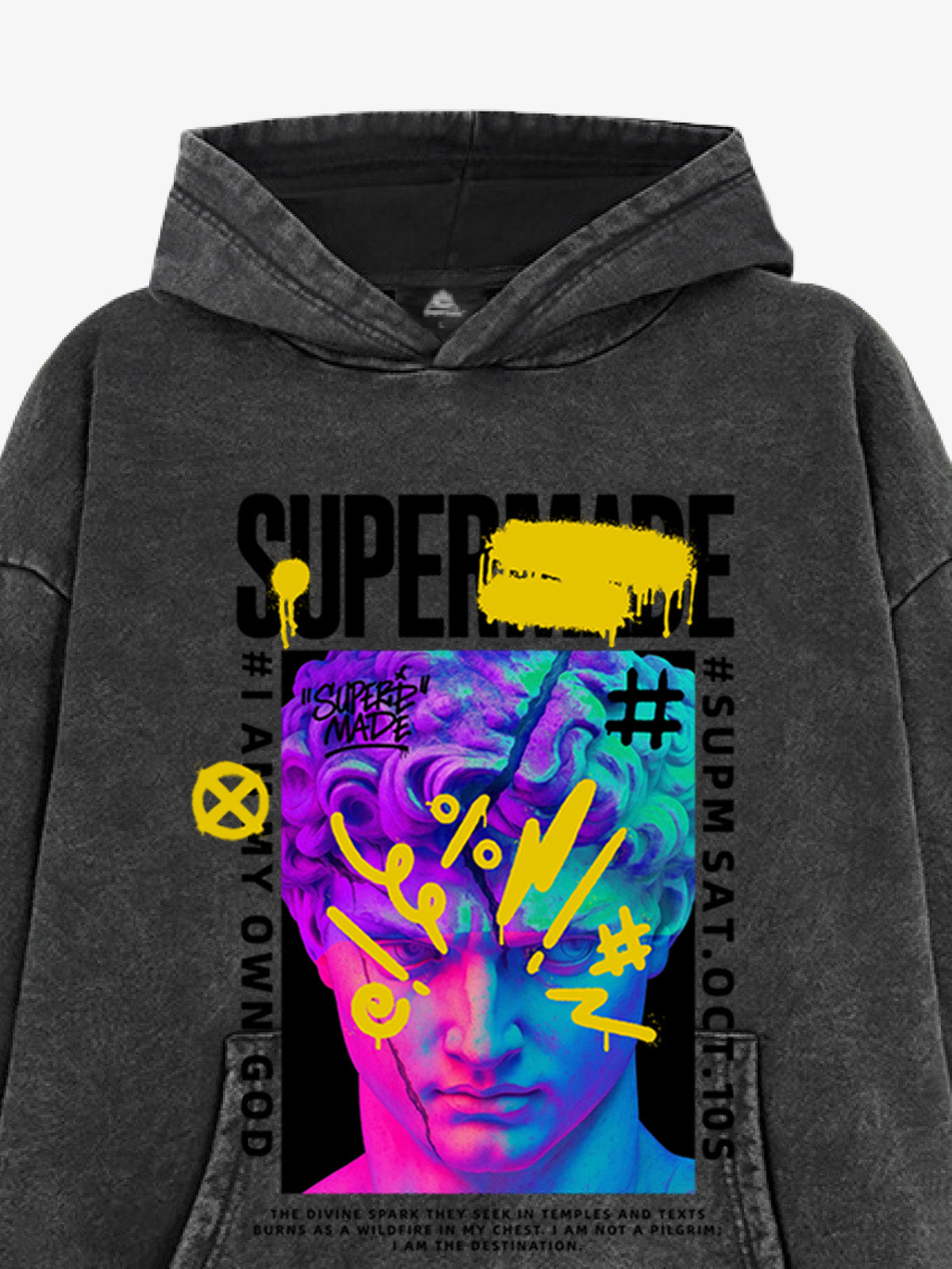 Thesupermade Cyberpunk Graffiti David Statue Hooded Sweatshirt