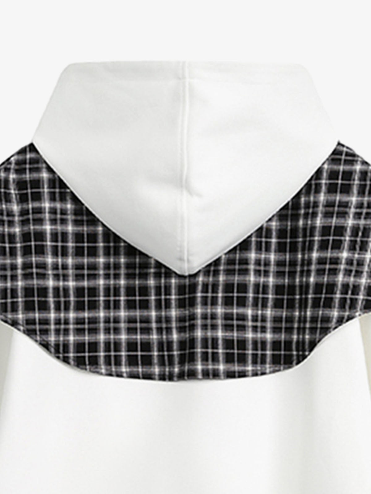 Stylish Plaid-Trimmed Hoodie with Sailor Collar Design for Women