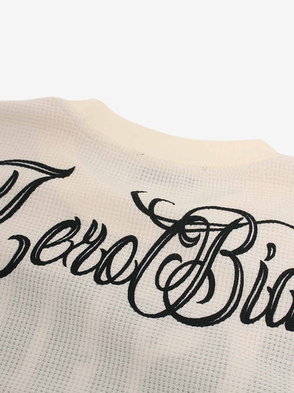 Thesupermade Retro Letter Print Long-sleeved T-shirt