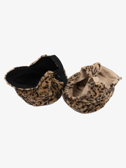Retro Leopard Plush Earmuff Winter Hat