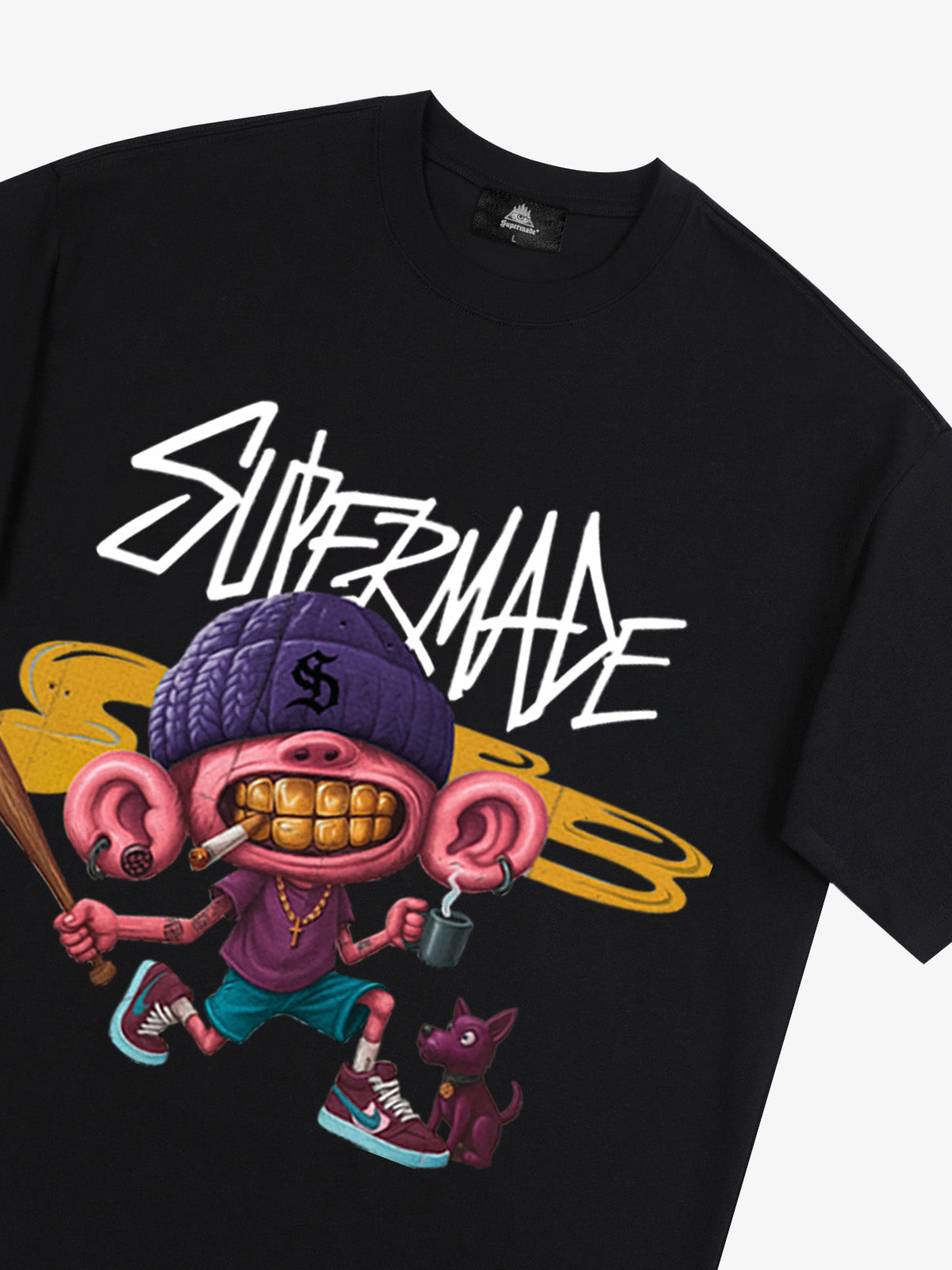 Thesupermade Cartoon Graffiti Trendy Weird Kid T-shirt