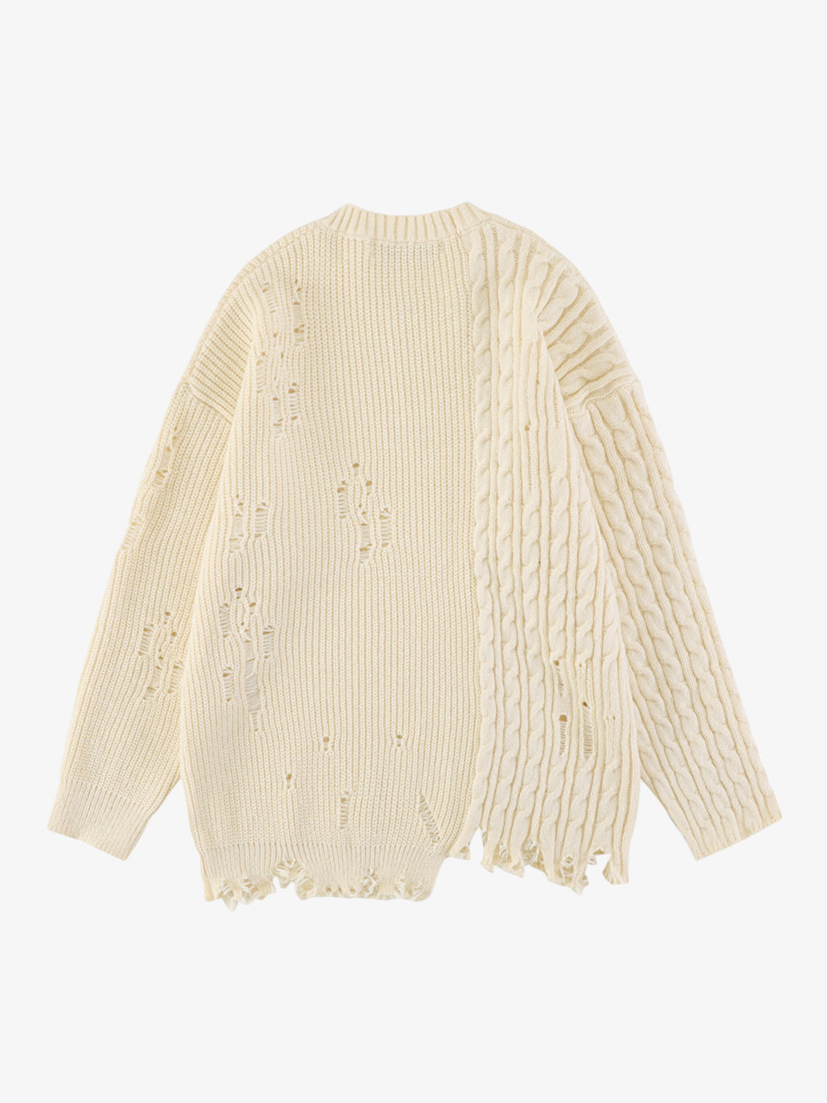 Cable Knit Crochet Hole Sweater