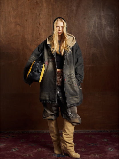 Winter-Ready Corduroy Jacket with Faux Fur Trim for Men