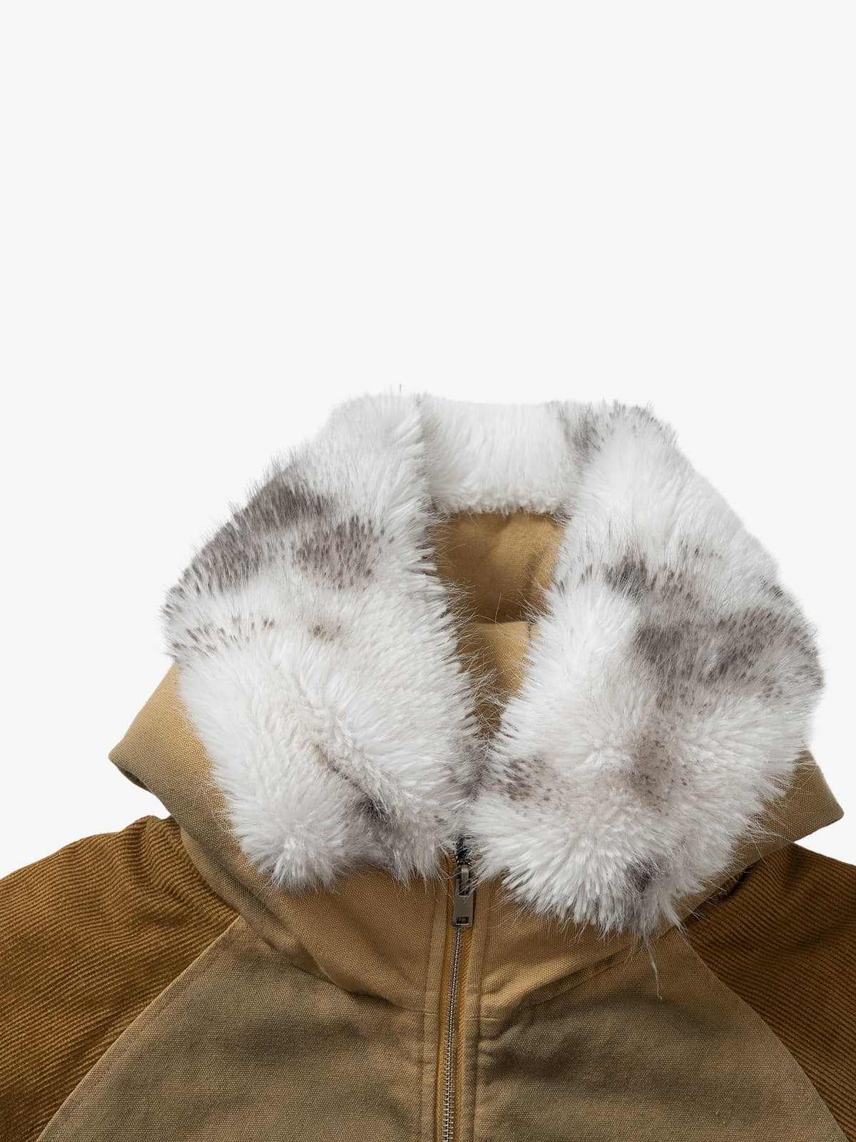 Winter-Ready Corduroy Jacket with Faux Fur Trim for Men
