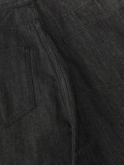 Stylish Wide-Leg Denim Pants with Rainbow Dot Embroidery for Women