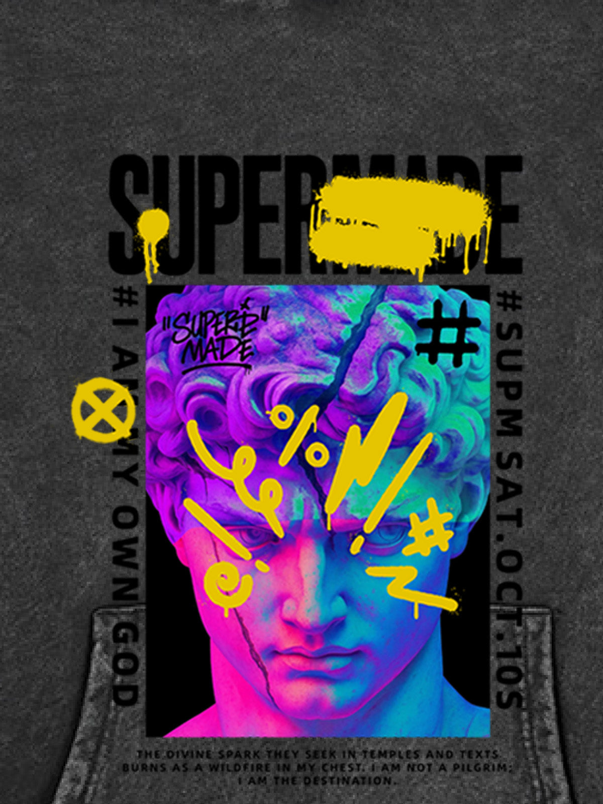 Thesupermade Cyberpunk Graffiti David Statue Hooded Sweatshirt