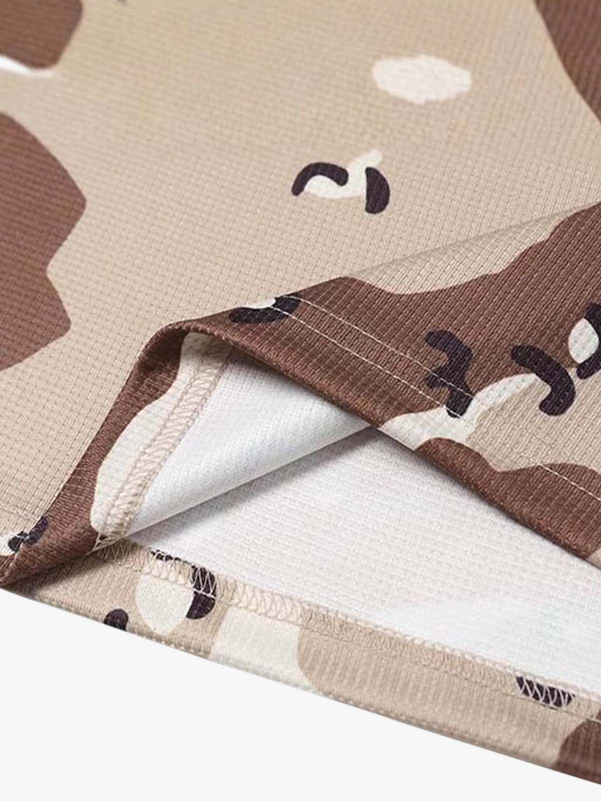 Camouflage Alphanumeric Print Long-sleeved T-shirt