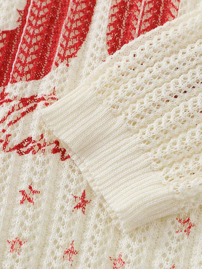 Stylish Knit Sweater with Bold Number Design for Casual Wear