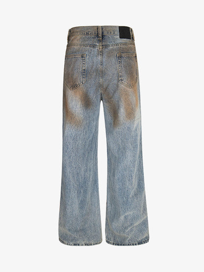 Retro Distressed Dirty Jeans