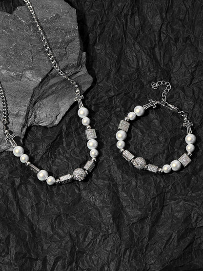 Thesupermade Skull Diamonds Stainless Steel Bracelet