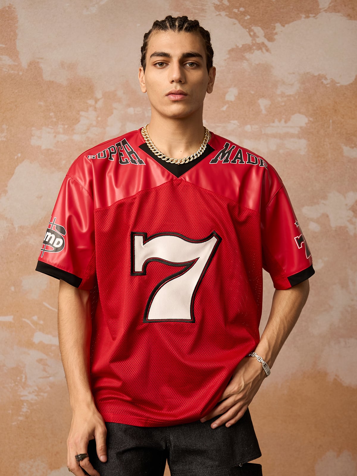 Original "SUPER 7" V-Neck Jersey T-SHIRT - 2424