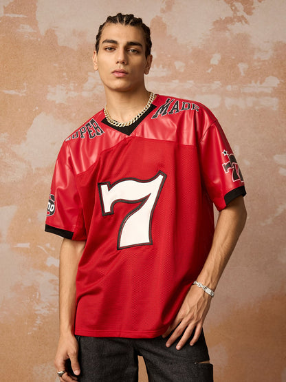 Original "SUPER 7" V-Neck Jersey T-SHIRT - 2424
