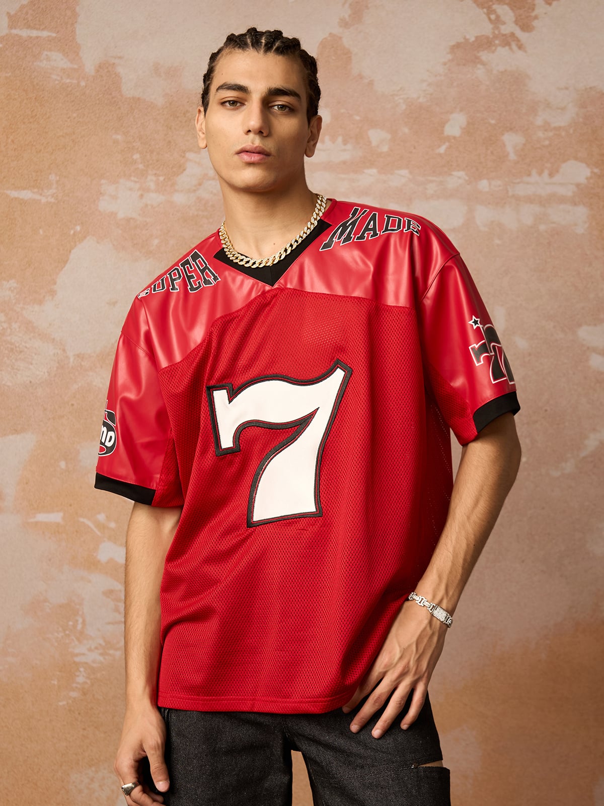 Original "SUPER 7" V-Neck Jersey T-SHIRT - 2424
