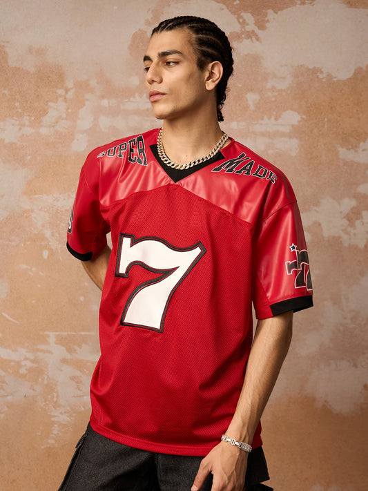 Original "SUPER 7" V-Neck Jersey T-SHIRT - 2424