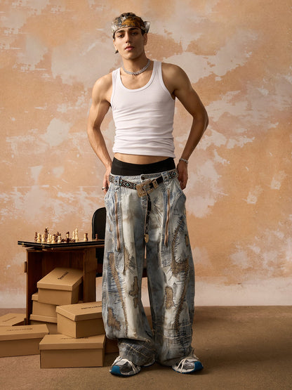 RO Style Washed Barrel Jeans - 2421