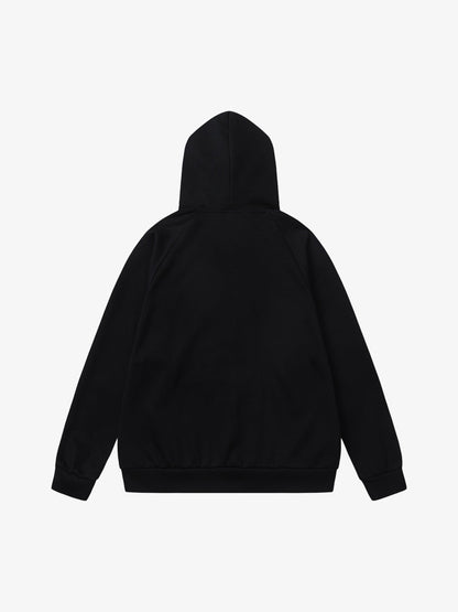 Retro Wasteland Star-Print Brush Ink Print Cardigan Hoodie