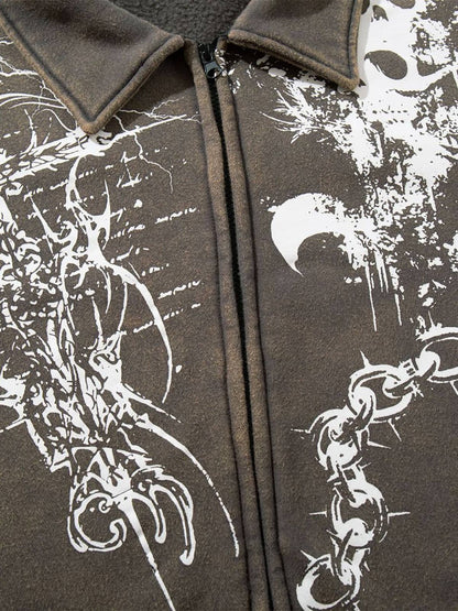 Skull Pattern Knit Sweater for Fall and Winter