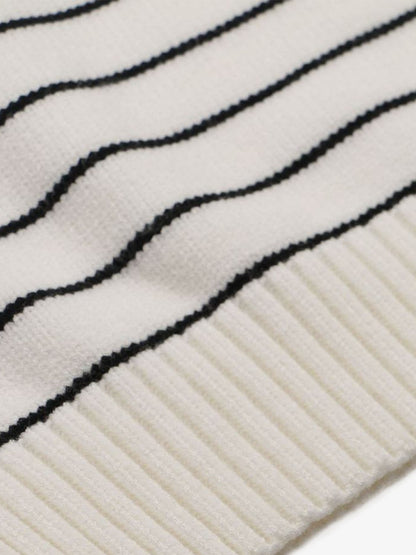 Striped Star-Embellished Sweater for Casual Elegance