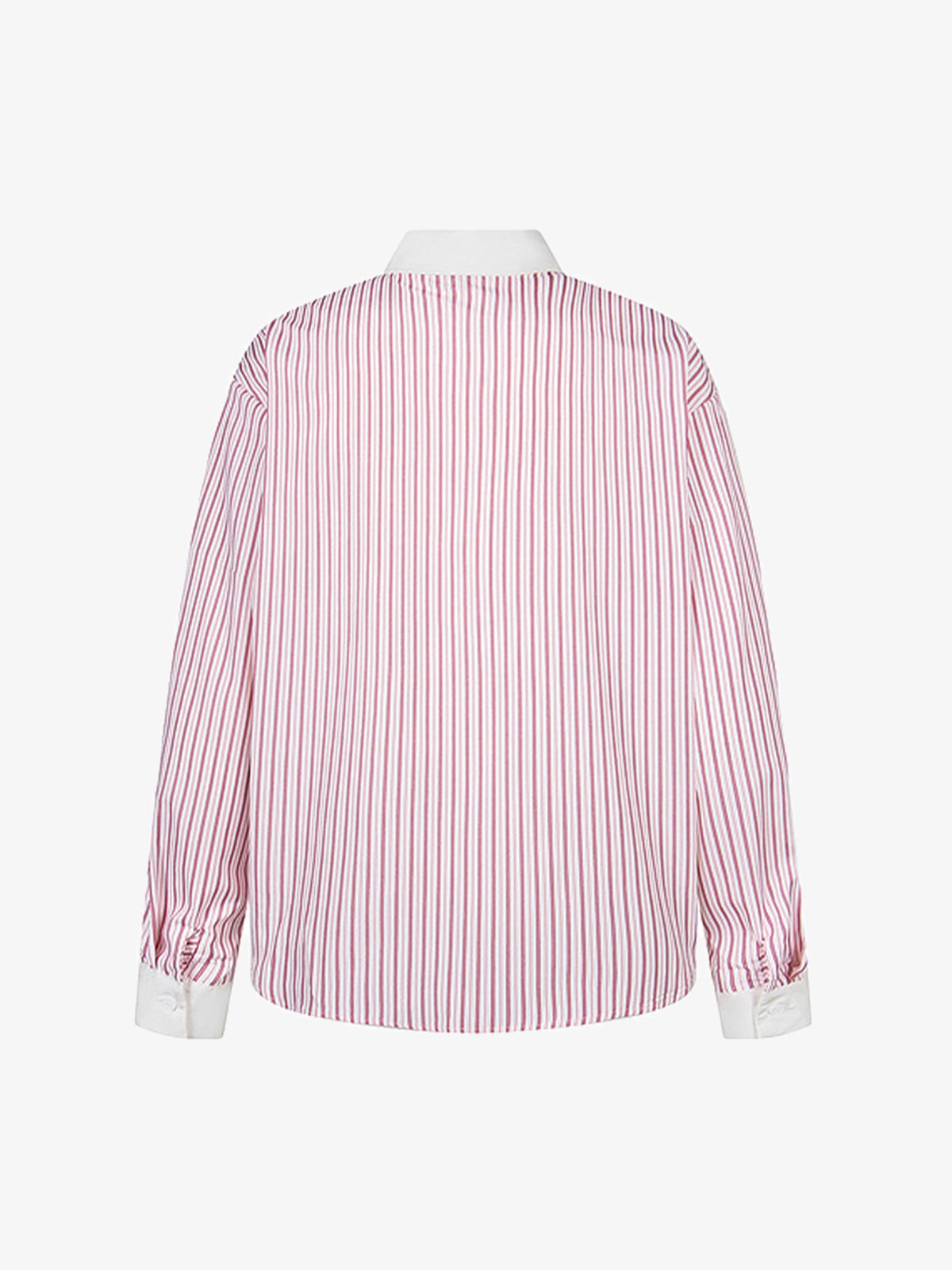 Retro Contrast Flocked Striped Long Sleeve Shirt