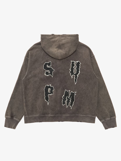 Distressed Graphic Hoodie for Urban Streetwear Enthusiasts