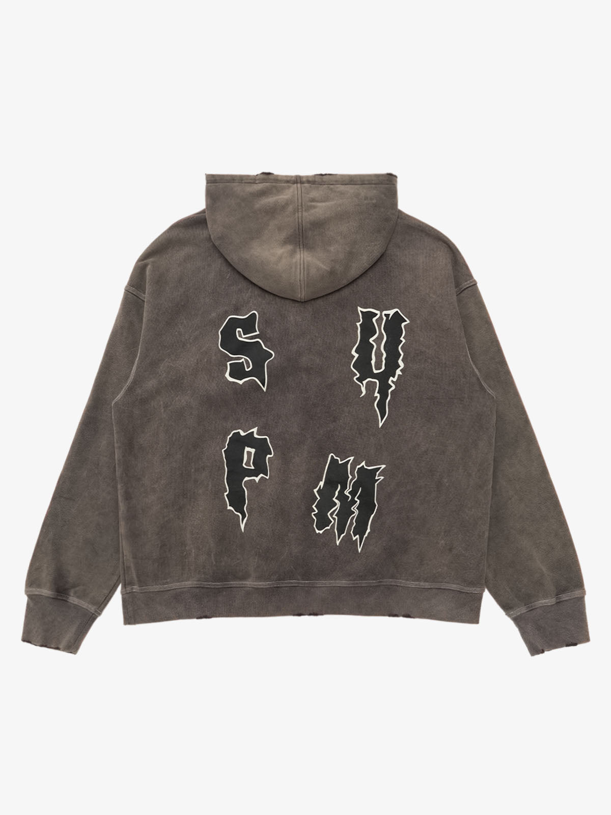 SPMD Flame Letter Graphic Cotton Hoodie