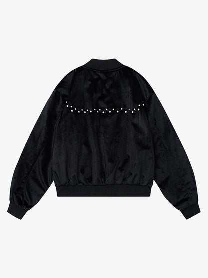 Stylish Embellished Bomber Jacket for Women - Perfect for Fall and Winter Outfits