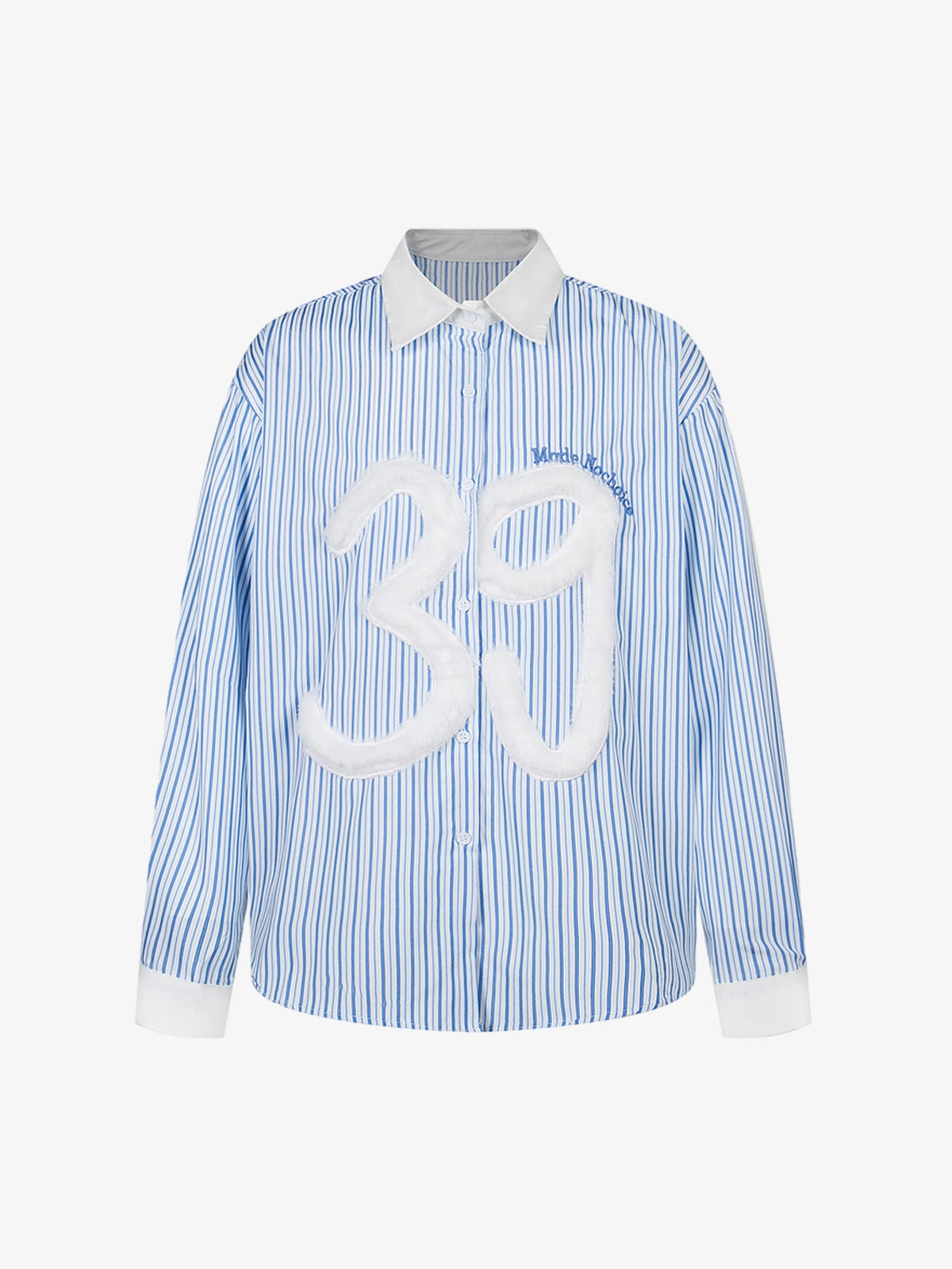 Retro Contrast Flocked Striped Long Sleeve Shirt