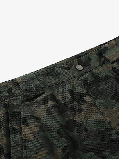 High-Waisted Wide-Leg Cargo Pants with Unique Pocket Design