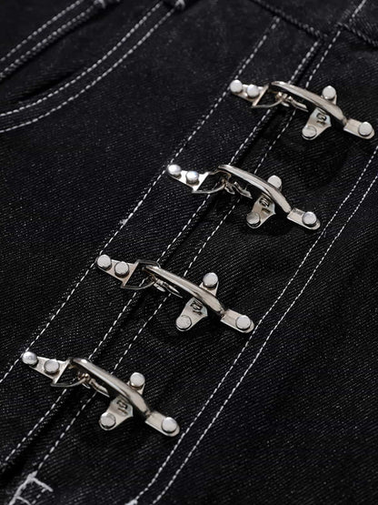 High-Waisted Wide-Leg Cargo Pants with Unique Pocket Design