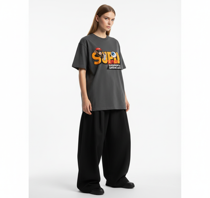 SUPM Trendy Hip-Hop Monkey Graffiti Font T-Shirt