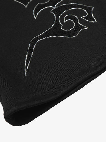 Stylish Black Wide-Leg Pants with Unique Embroidered Design for Casual Wear